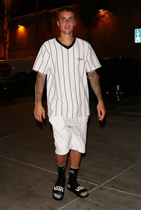 Justin Bieber in Supreme, Hood By Air, and Vans Sportscore